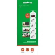 Filtro De Linha Protetor Eletronico Intelbras 5 Tomadas Cabo 1m Epe 205 Branco