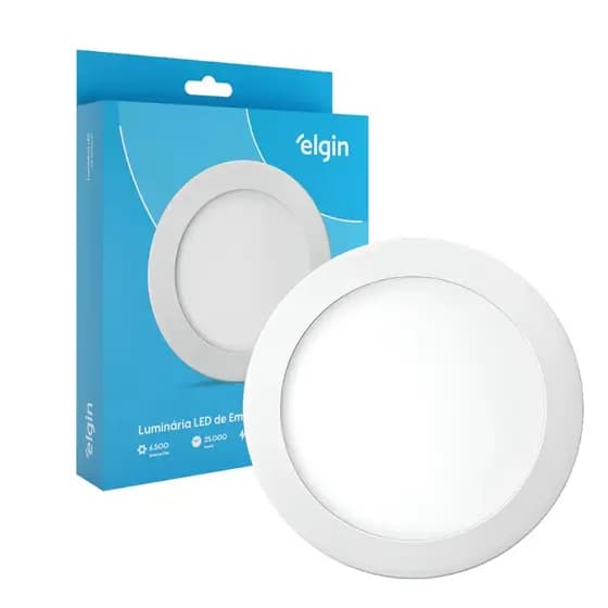 Luminária de Embutir Redonda ELGIN 24W Luz 6500K Bivolt