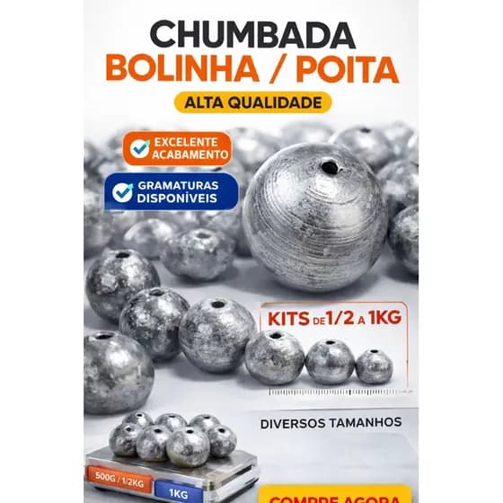 Chumbada Bolinha / Chumbada de Poita – Alta Qualidade para Pesca Profissional