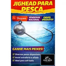 Kit 10 Jig Heads Profissionais para Iscas Soft – de Alta Resistência – Gramaturas 3g a 10g .