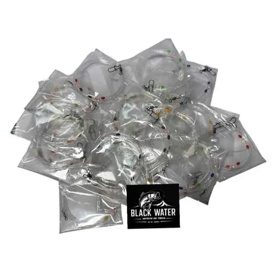 kit 10 chicotes de pesca com miçanga rotor+ brinde