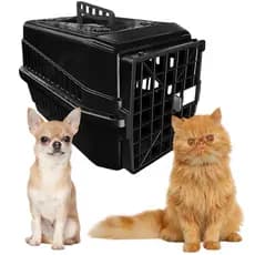 Caixa de Transporte N1 Cachorro Gato Coelho Aves Cão Pequeno Porte Até 5KG AllBlack