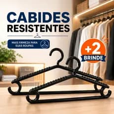 Kit Cabides Antiderrapantes Reforçados para Roupas Adulto com Suporte para Alças