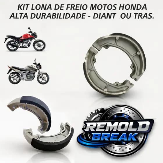 Kit Lona de Freio Patim Tambor Moto Honda Cg Start Titan Fan 125 150 160 Twist Dianteiro ou Traseiro
