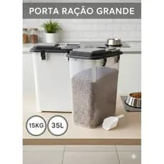 Pote Porta Ração 15kg Mec Box 35 litros com Tampa Hermética e Alças Laterais Anti-formiga container cachorro e gato