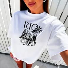 Camiseta Tee Shirt  Verão estampa Rio Brasilidades 100% Algodão Praia Brasil Brasilcore