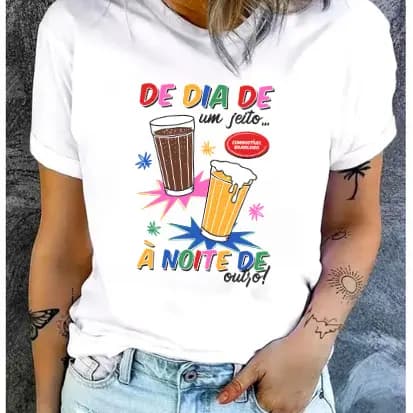 Camiseta Unisex Tee Shirt Cerveja e Café Verão Brasilidades 100% Algodão Praia Brasil
