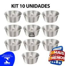 KIT -  10 Formas de bolo com furo polida 14cm