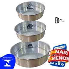 KIT - 3 assadeiras redondas - 6cm de altura (24,26 e 28)