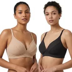 Kit 2 Sutiã com Bojo Molinho Feminino Top Canelado Sem Aro Macio Alça Fina Regulável Fitness