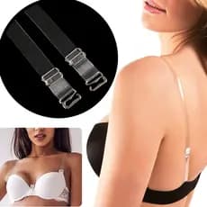 Kit Alças de Silicone Invisível Para Sutiã Transparente Antialérgica Ajustável e Confortável