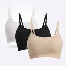 Kit 2 Sutiãs Top com Bojo Removível Feminino sem Aro Alça Regulável Confortável Sustentação