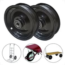 02 Roda Carrinho De Mão Construçao Aro 8 C/ Rolamento 6205