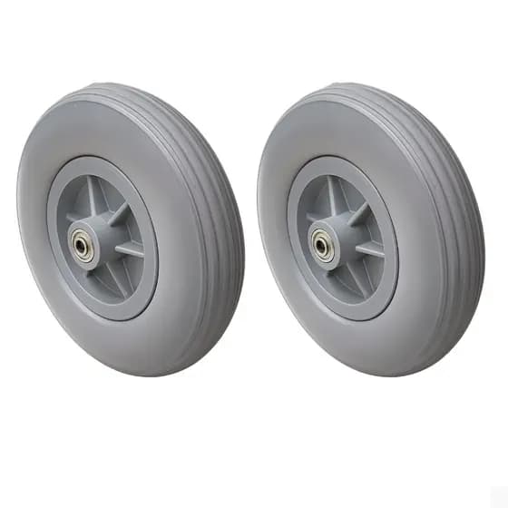02 Rodas Dianteira Pneu Maciço 200x50 Aro 8 Cadeira De Rodas Cinza