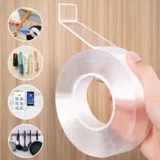 Fita Dupla Face Transparente Nano Gel Extra Forte Silicone Mágica Adesiva Cola na Parede  Moveis Porta