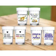 Jogo 2 Copos Americanos Personalizados Coleção Frases Cervejinha 190ml Presente Criativo Divertido