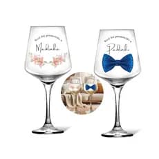1 Taça De Vinho Vidro Personalizada Padrinho Madrinha Convite Casamento Batizado Dindo e Dinda