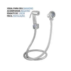 Ducha para Banheiro Higiênica Chuveirinho 1/4 de Volta Completa com Registro Resistente