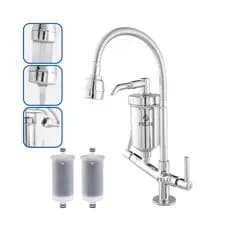 Torneira com Filtro Gourmet Flexível Bancada Bica Móvel 1/4 de Volta com Refil