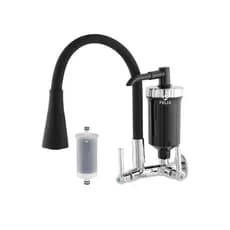 Torneira com Filtro Parede Preta Gourmet Flexível Cozinha C/ Ducha 2 Jatos