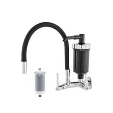Torneira com Filtro Parede Cozinha Gourmet Flexível 1/4 Volta Preta com Refil
