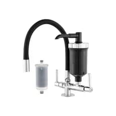 Torneira com Filtro Bancada Preta Gourmet Flexível Mesa Cozinha