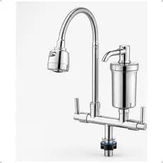 Torneira Gourmet Filtro Chuveirinho Flexível 2 Jatos Bancada Cozinha Cromada ABS 3 em 1 Mesa