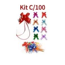 Kit Com 100 Laço Fácil De 30cm Laço Com Fio Presentes Cores Variadas Tamanho Grande