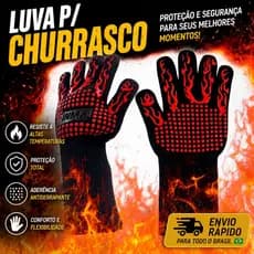 Luva Térmica De Proteção Forno Churrasco Panelas Super Resistente Altas Temperaturas