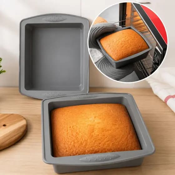 Forma De Silicone Quadrada 26x24cm Forno Airfryer Fritadeira Elétrica 6~12L Gigante Bolos Tortas