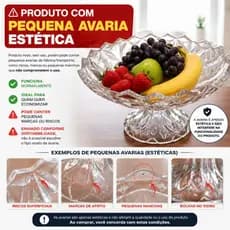 Fruteira Diamante Acrílica Pequenas Avarias Leves Defeitos 26cm Festas Aniversários Cozinha