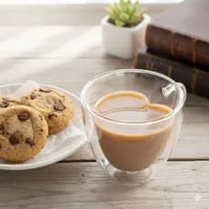 Xícara Coração De Vidro Parede Dupla Com Alça 250ml Café Chá Chocolates Delicada