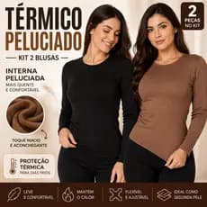 Kit com 2 Blusas Térmicas Femininas Peluciadas para Inverno