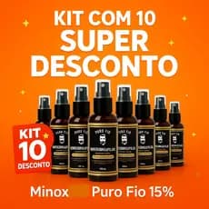 KIT com 5 e 10 Tônico Capilar 15% Anti Queda Crescimento Poderoso Barba Cabelo Sobrancelha Bigode a