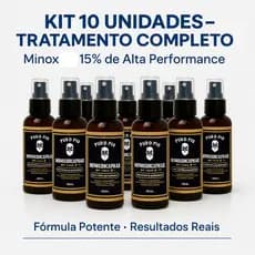 KIT com 5 e 10 Tônico Capilar 15% Anti Queda Crescimento Poderoso Barba Cabelo Sobrancelha Bigode e