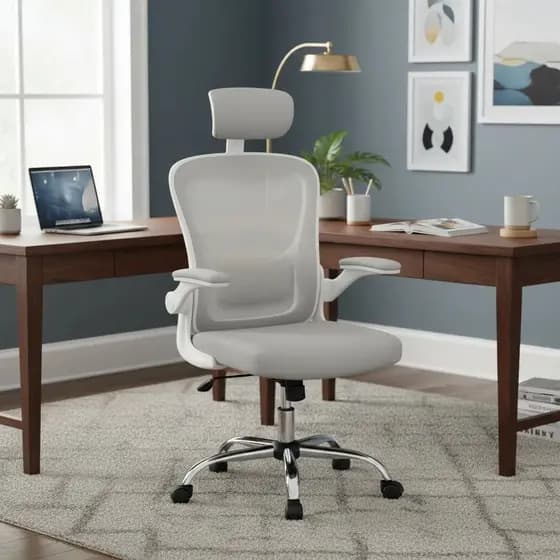 Cadeira de Escritório Ergonômica em Tela Mesh Branca CE01.2