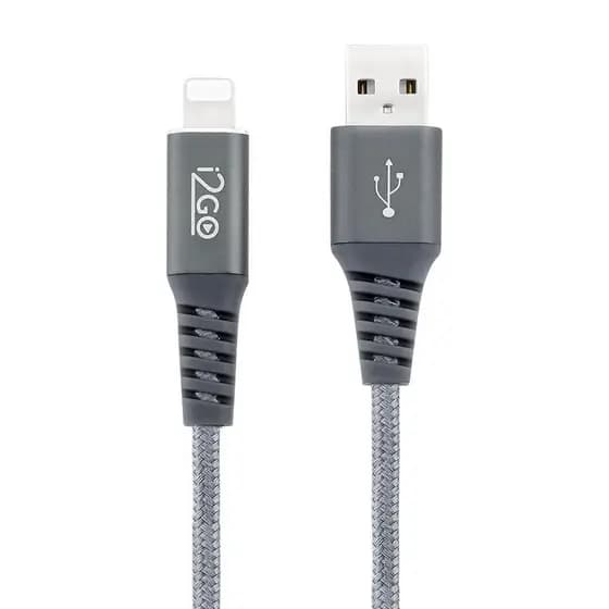 Cabo USB para Lightning i2GO Rápido Resistente 2 metros iPhone 5 até iPhone 14 com Certificado MFI