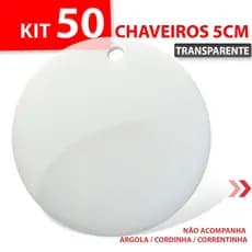 Kit c/ 50 Chaveiros de 5cm em Acrílico Cristal 2mm