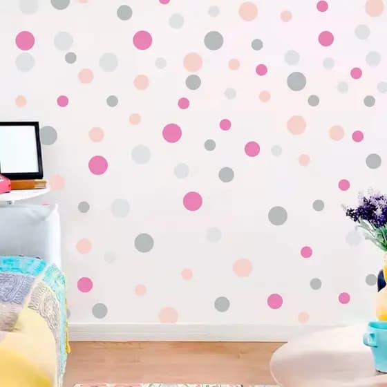 Adesivos de Parede 100 Bolinhas - Decoração Quarto Infantil, Brinquedoteca, Papel Parede