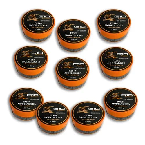 Kit 10 Pastas Modeladoras G10 Extra Forte 150g Com Queratina
