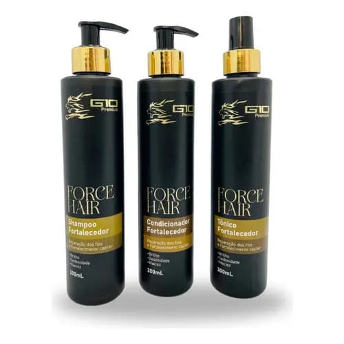 Kit Antiqueta E Crescimento Capilar G10 Premium Shampoo Condicionador E Tonico Capilar 3 X 300ml