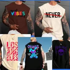 Kit 2 Regata Surpresa Regatas Oversized Streetwear Larga Moda Masculina Promoção Liquida Store Algodão Premium