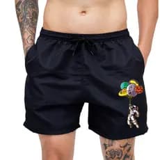 Short Tactel Praia Astronauta Estilo Confortável Moda Verão