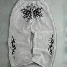 Calça Streetwear  Estilo Gótico Underground Bagyy Moletom Estampa Darkcore