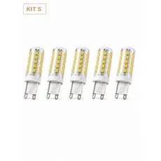 Kit C/5 Lâmpadas Halopim G9 Led 5w Para Lustres E Arandelas Branco quente Branco frio BIVOLT