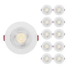 Kit 10 Spot Led 5w Embutir Redonda Direcionável Teto Sanca Dicroica BF/BQ
