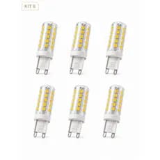 Kit C/6 Lâmpadas Halopim G9 Led 5w Para Lustres E Arandelas Branco quente Branco frio BVOLT
