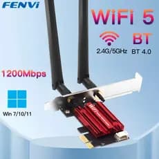 Placa Adaptadora Wi-Fi 5G 5GHz e Bluetooth 4.0 PCIe x1 Fenvi AC1200 – Conexão Rápida e Estável