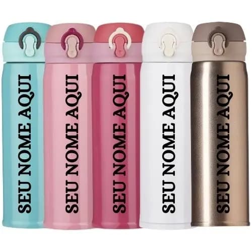10 Garrafa Térmica Inox 400ml - Personalizada