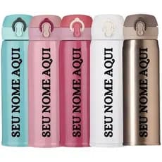 30 Garrafa Térmica Inox 400ml - Personalizada